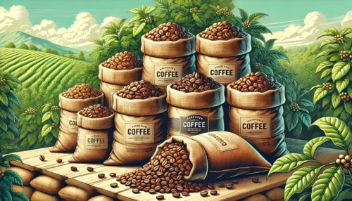 原袋に入ったコーヒー豆の画像