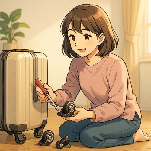 スーツケースのキャスター 「外し方と取り付け方」